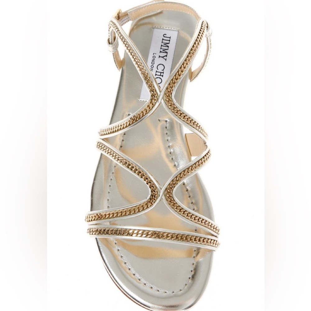 Jimmy Choo Metallic Gold Sandals - Picture 11 of 16